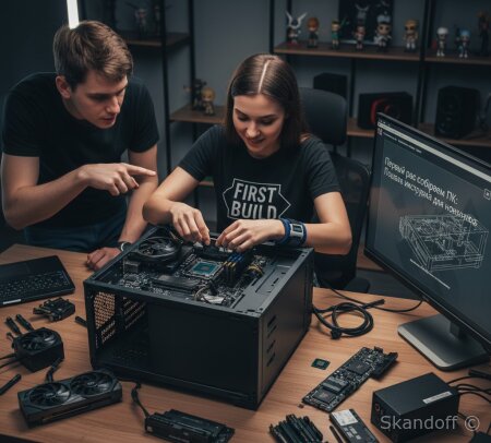 Первый раз собираем ПК: Пошаговая инструкция для новичков (Установка CPU, RAM, GPU и подключение кабелей)